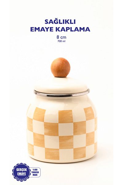 EMAYlab Beige Enamel Spice Rack/Jar