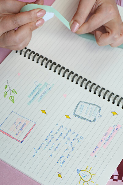 Victoria's Journals Caiet spiralat din silicon 80 gr. Marfă 18x25cm Dungi