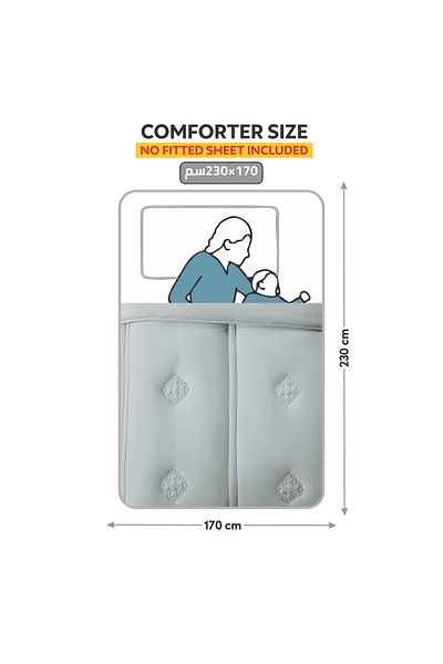 Donetella 2-Piece Comforter Set – Single Size 170x230 cm, Microfiber, Digital Quilted 350 Gsm Filling
