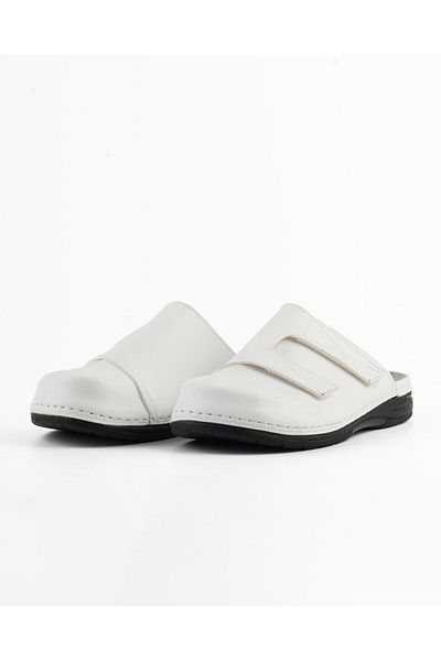 DR KLOMPA Ανδρικές Παντόφλες MS553 Λευκές Fanetta Orthopedic Sabo Slippers