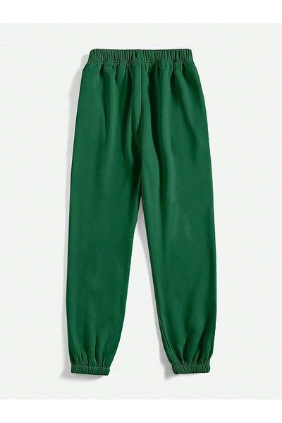 CLAYES California West Coast Sweatpants Jogger - Green Printed Rubber Leg High Waist