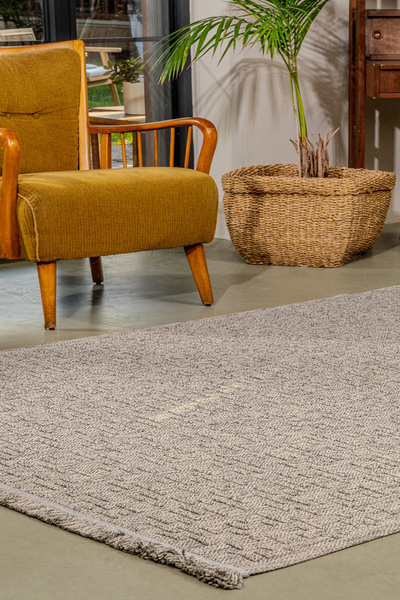 KREASYON HALI Bravvo BR005 Gri Hav Toz Vermez Salon Mutfak Koridor Oturma Odası Yolluk Dokuma Kilim