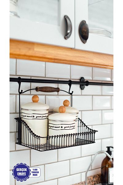EMAYlab Mood Wooden Top Enamel Jar/Spice Holder Set