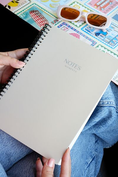 Victoria's Journals Silicone Spiral Notebook 80 Gr. Ivory 18X25Cm Striped