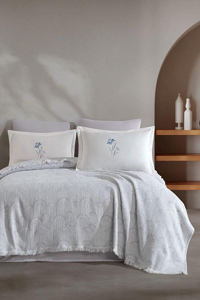 Elart Gray Sunrise Blanket Set - Single, 4 Pieces