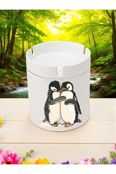 lili hediyelik Κεραμικό τασάκι με στάμπα Penguin 3 τεμαχίων - Δώρο γενεθλίων για άνδρα γυναίκα