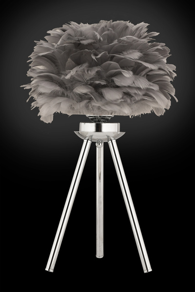 İstanbul Avize İstanbul Avize Abajur Gri Deve Tüylü Lüx Modern Tüylü Abajur