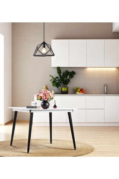 FLORADESİGN Mutfak Masası / Yemek Masası / Kare Masa/ Flora Bistro 90x90 Cm (BEYAZ)