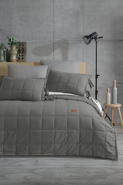 Elart Madelyn 6 Piece Anthracite Double Bed Set