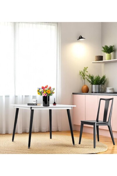 FLORADESİGN Mutfak Masası / Yemek Masası / Kare Masa/ Flora Bistro 90x90 Cm (BEYAZ)
