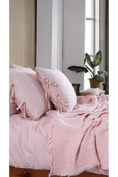 Elart 5 Piece Glow Pique Set with Duvet Cover - Dried Rose