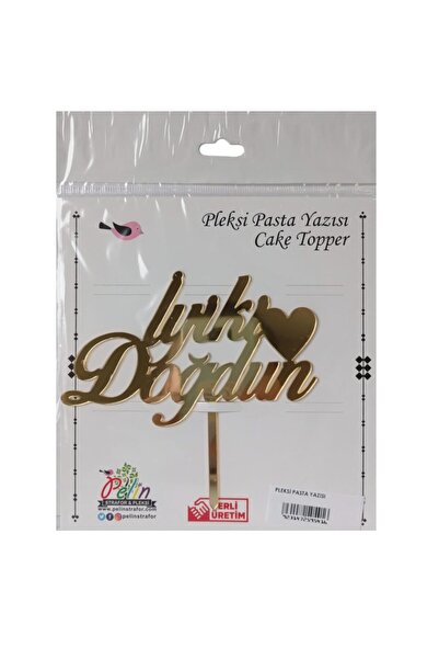 Pastaland Plexiglas cu oglindă cu scrisul „La mulți ani” de culoare aurie