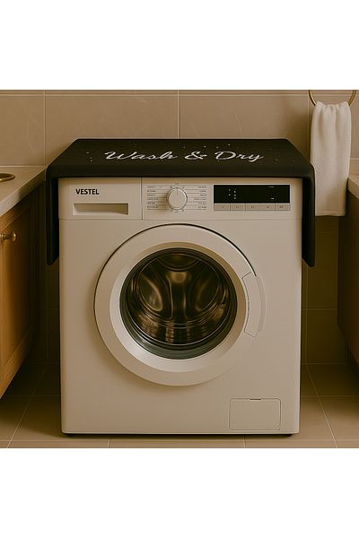 Hanles Black Embroidered Laundry And Dryer Cover Bathroom Decoration Case