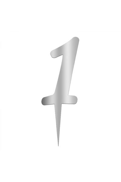 Pastaland Aynalı Gümüş Pleksi 1 Rakamı