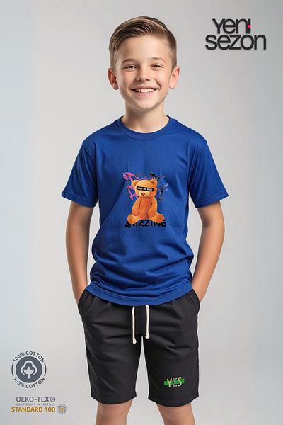TRİLİYA Triliya Cotton Unisex Children's Capri Set (with Pocket & Lanyard, 3-12 Years)