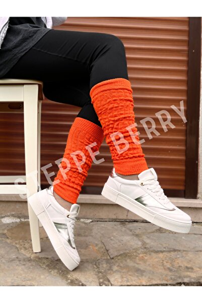 STEPPE BERRY Women's Orange Leggings Socks