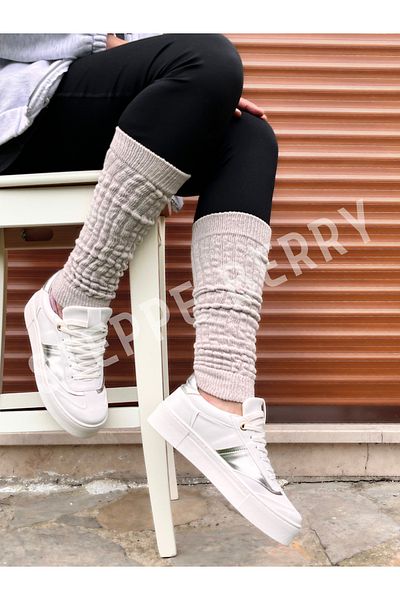 STEPPE BERRY Women's Stone Color Leggings Socks