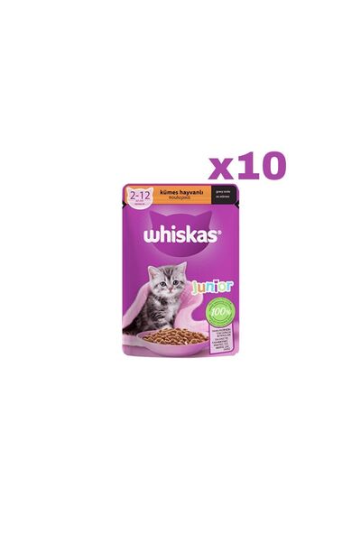 Whiskas Kümes Hayvanlı Yavru Kedi Yaş Mama 10 Adet (1X85GR)