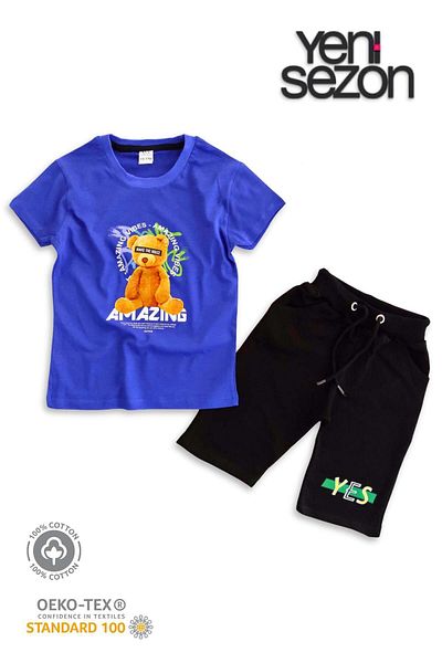 TRİLİYA Triliya Cotton Unisex Children's Capri Set (with Pocket & Lanyard, 3-12 Years)