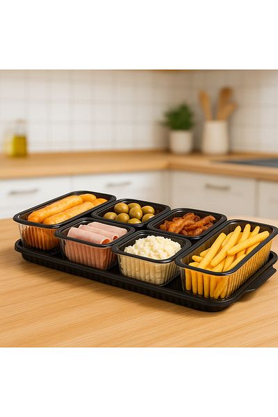 Stile Cucina 6 Rectangular Compartments and Lid Breakfast Set Acrylic