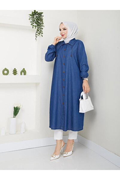 Pamuk Butik Γυναικείο καπέλο τζιν με λεπτομέρεια με κουμπιά