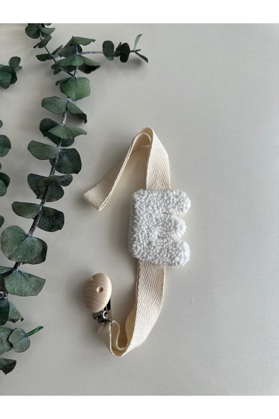 MİRZAS BALKES İsme Özel Çift Taraflı Punch Bebek Emzik Askısı İstenilen Harf ...