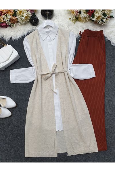 Modamorfo Stone Colored Mesh Spring Cardigan