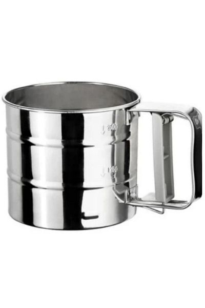 Kent Pazarı Stainless Metal Flour Sieve - Luxury Practical Design