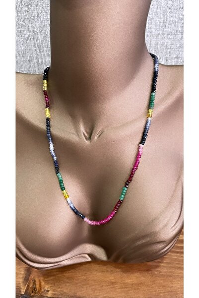 Peri Takı Tasarım 925 Ayar Gümüş El Yapımı Faset Kesim Yakut, Safir, Zümrüt V...