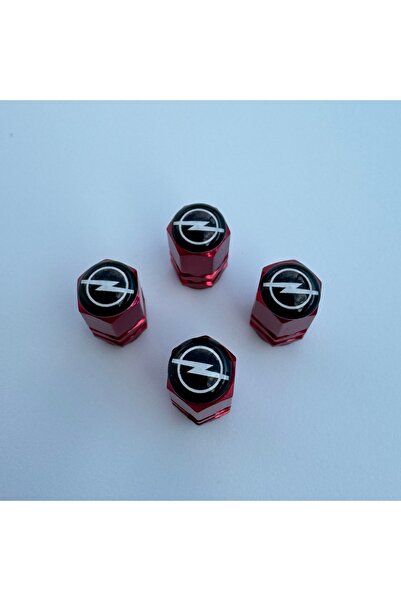 Aksefuar Lazer Opel Omega ile Uyumlu Logolu Alüminyum Altıgen Kırmızı Sibop K...