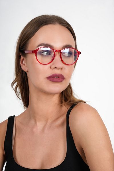 Olivier Philippe Red Round Blue Light Protective Glasses