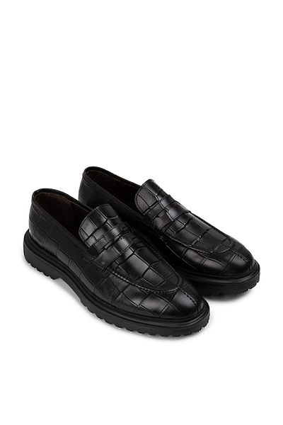 Deery Ανδρικά παπούτσια από γνήσιο δέρμα Μαύρα Loafer