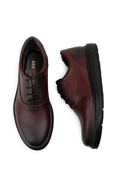 Deery Genuine Leather Claret Red Casual Comfort Men's Shoes