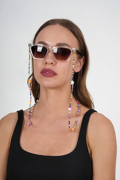 JULIANO Fimo Dog Sand Bead Glasses Chain - Necklace - Bracelet
