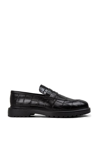 Deery Ανδρικά παπούτσια από γνήσιο δέρμα Μαύρα Loafer
