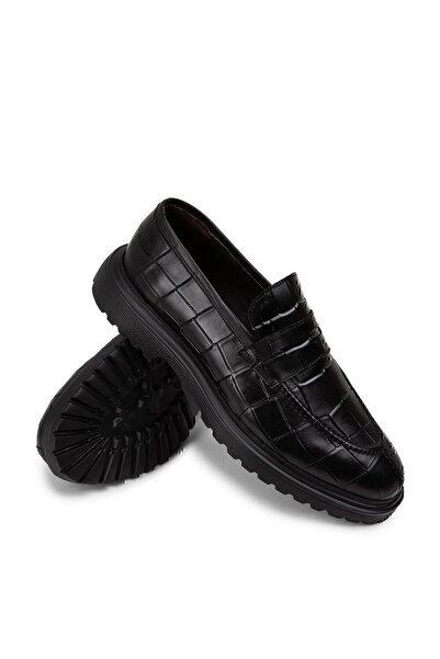 Deery Черни мъжки мокасини от естествена кожа