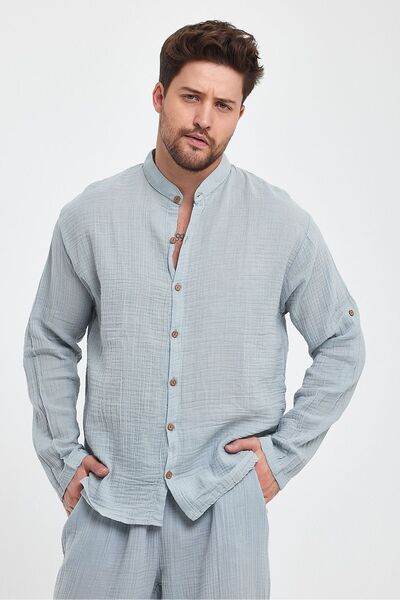 Heaven Ephesus Cămașă pentru bărbați - Cămașă cu mânecă lungă cu guler domina...