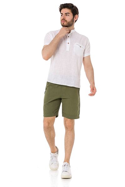 Heaven Ephesus Prevailing Collar Short Sleeve Half Placket Linen Shirt - 4600