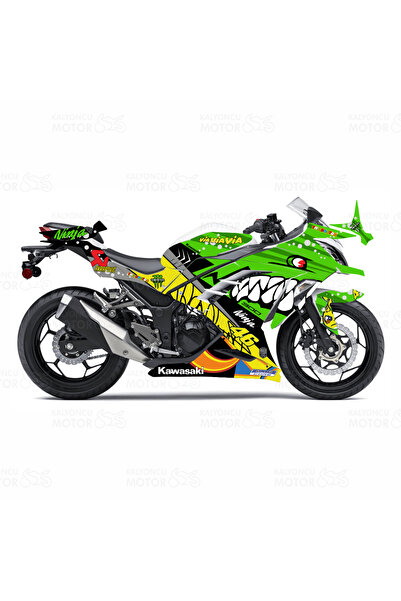 sticker Kawasaki Ninja 300 Rossi Shark Design Yeşil