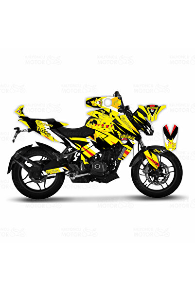 sticker Bajaj Pulsar NS200 Pikachu Design Sarı Siyah