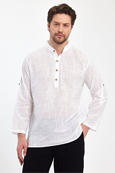 Heaven Ephesus ΑΝΔΡΙΚΟ ΠΟΥΚΑΜΙΣΟ ΜΕ ΜΑΚΡΥ ΜΑΝΙΚΙΑ ΜΕ ΛΑΜΠΡΟ ΚΟΛΑΡΙ (Το μέρος του καρπού είναι με μανσέτα) ΜΕΤΑΛΛΙΚΟ ΠΟΥΚΑΜΙΣΟ - 4740