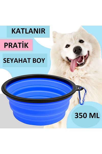 optana Food Bowl Cat Dog Pet Water Bowl Foldable Cap Practical Travel Size Portable
