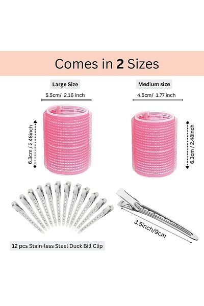 ELAUR 24pcs Large & Medium Hair Rollers Set For Salon Barber Hairdressing, Hair Styling Rollers