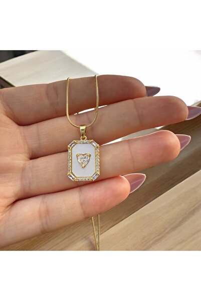VELMORIA ÇELİK S.STEEL KARARMAZ PASLANMAZ ALTIN KAPLAMA KARE ÇERÇEVELİ ZİRKON...