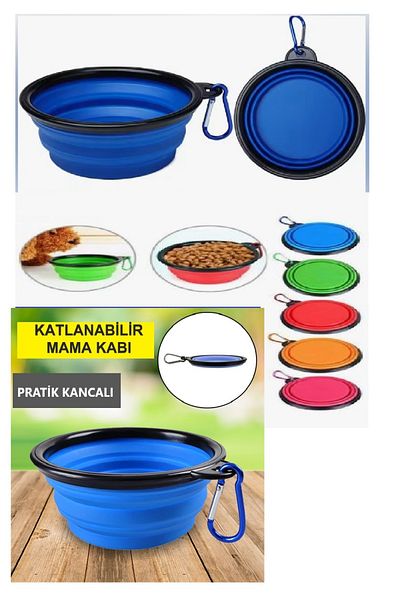 optana Food Bowl Cat Dog Pet Water Bowl Foldable Cap Practical Travel Size Portable