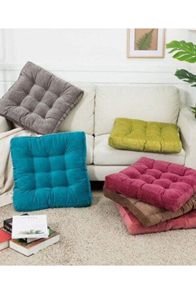 İstanbul kumaş Dekoratif Kadifemsi Kumaş Yer & Palet Minderi 60x60x10 (GÖRSELDEKİ ÜRÜN)-HAKİ YEŞİL