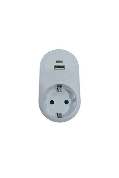 FAMATEL 1 Lİ USB-A USB-C 5V 3.4A 16A 250V ADAPTÖR