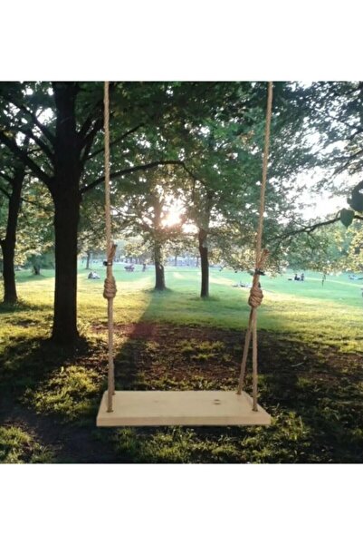 Genel Markalar Doğal Ahşap Jüt Halatlı Salıncak Büyük Boy(50*20CM)