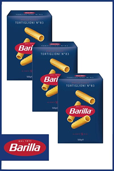 Barilla Tortigloni Kalın Kesme Makarna 500 Gr 3'lü Set