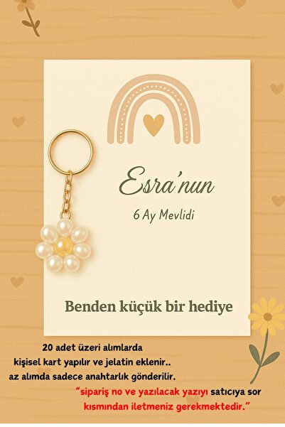 Emtory Home 10 Adet Kız Çocuk Konsept Papatya Anahtarlık - Mevlid Hediyesi - ...